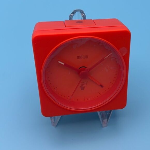 NEW-Off-White™ x Braun Limited Edition Travel Analogue Alarm Clock - Orange - Picture 6 of 6